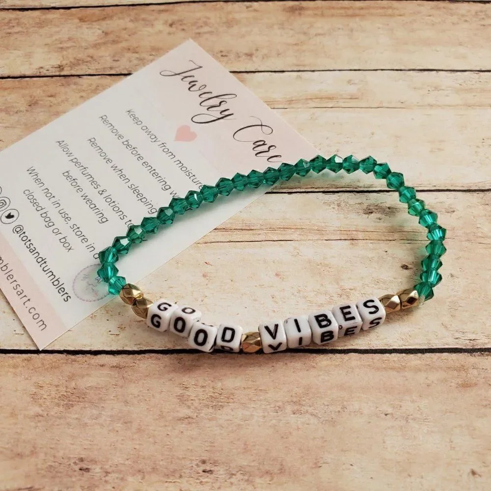 Good Vibes Beaded Stretch Bracelet